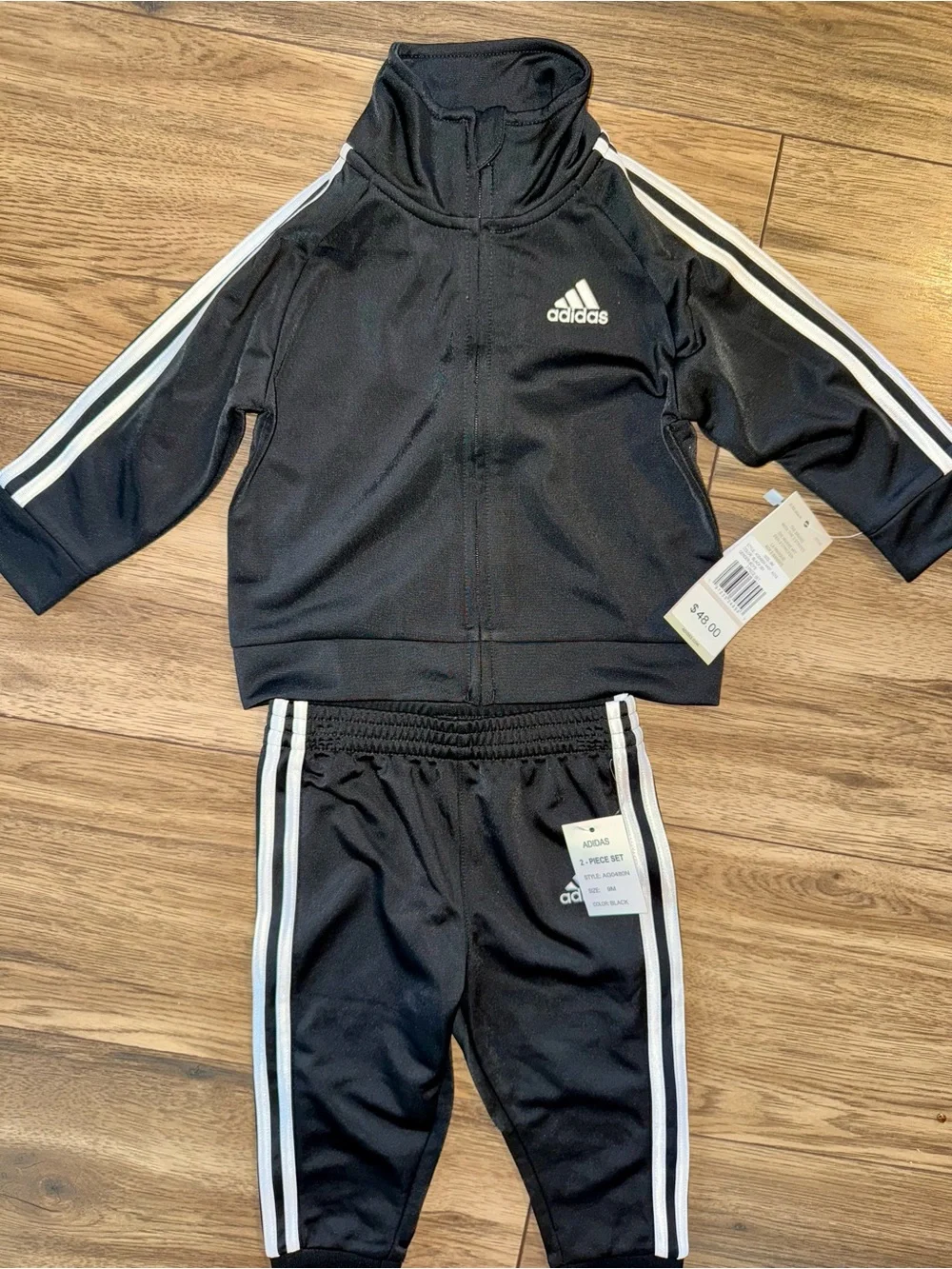 adidas Black & White Baby 9M Track Suit NWT